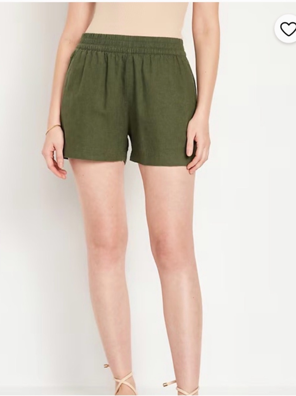 Old Navy high rise pull on linen shorts